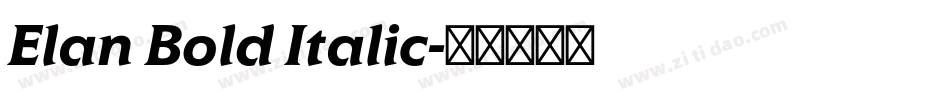 Elan Bold Italic字体转换